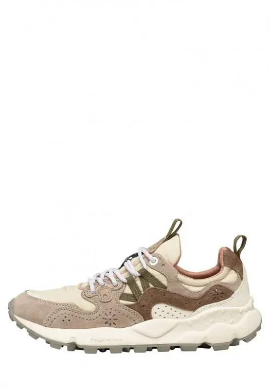 Sneakers in Suede e Tessuto Flower Mountain / Beige
