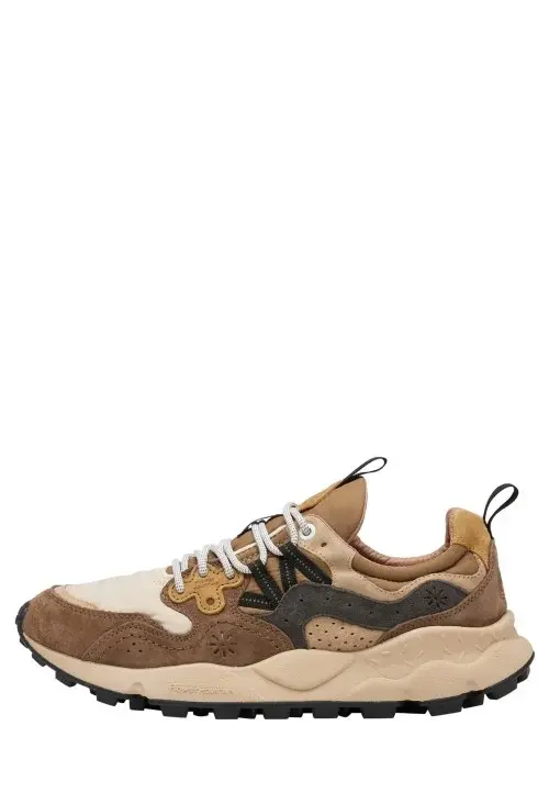 Sneakers in Suede e Tessuto Tecnico / Beige