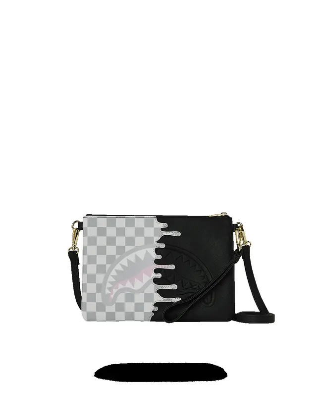 SPRAYGROUND CREAM CHECK SIDE DRIP CROSSOVERCLUTCH