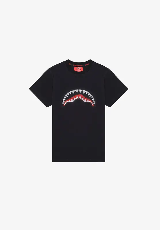 SPRAYGROUND SCRIBBLE EMBROIDERY SHARK REGT-SHIRT BLK