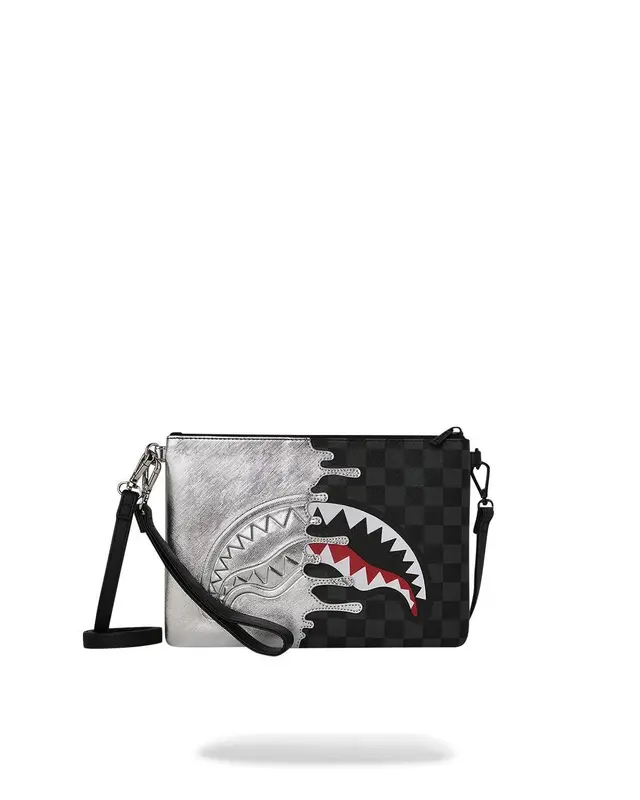 SPRAYGROUND SILVER SIDE DRIP CROSSOVER CLUTCH