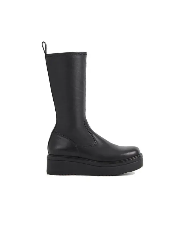 Stivale Tara con zeppa pelle nera