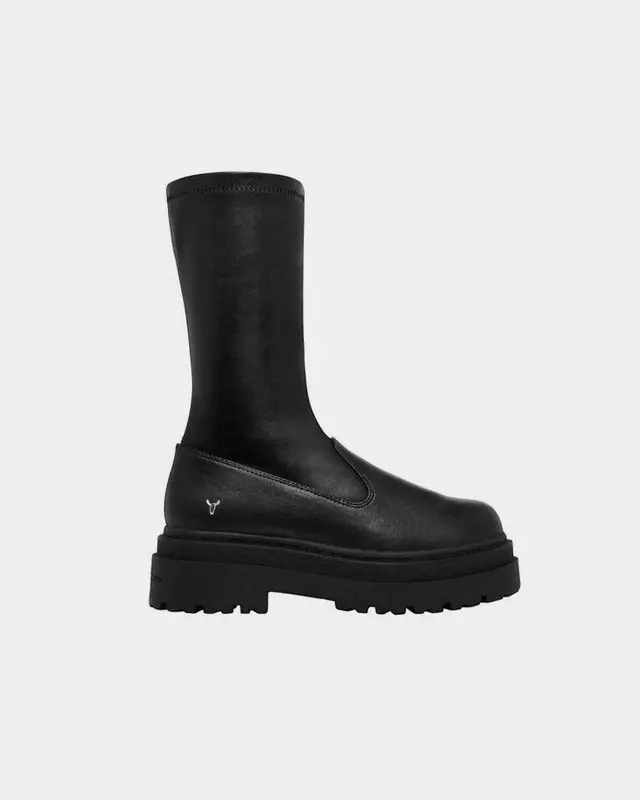 Stivaletto Punish ecopelle stretch nero
