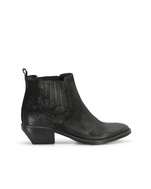 Stivaletto texano ingrassato old nero