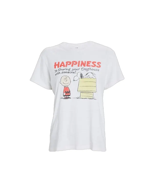 T-shirt 70's Loose Tee Happiness bianca