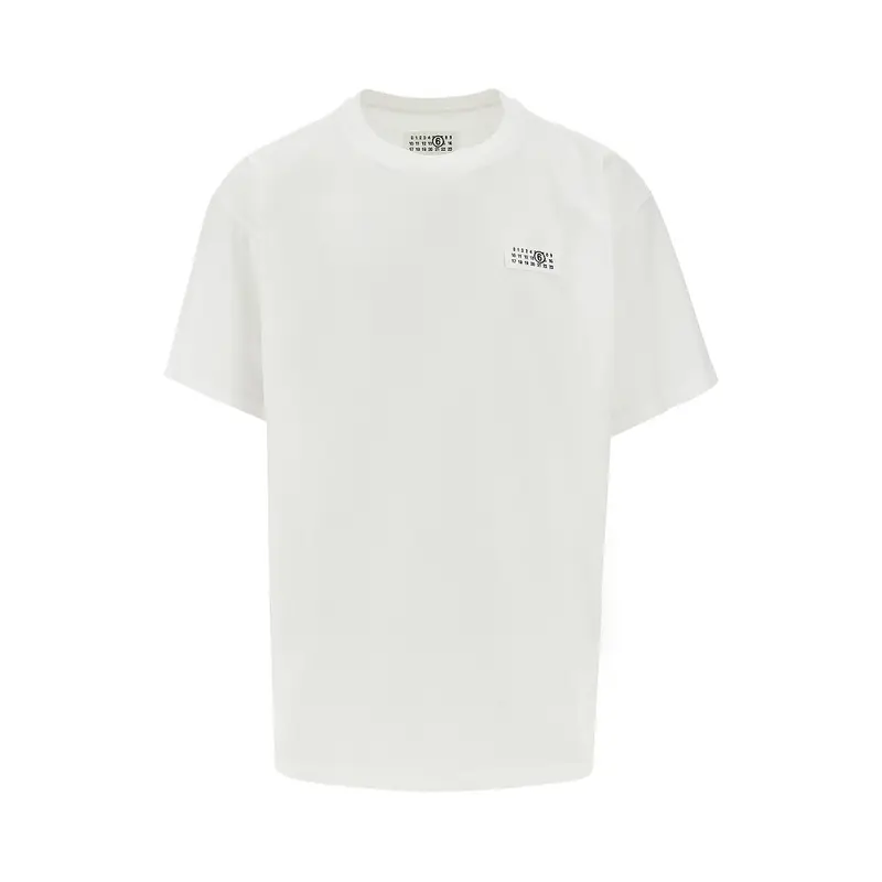 T-shirt con etichetta e stampa trompe l'oeil