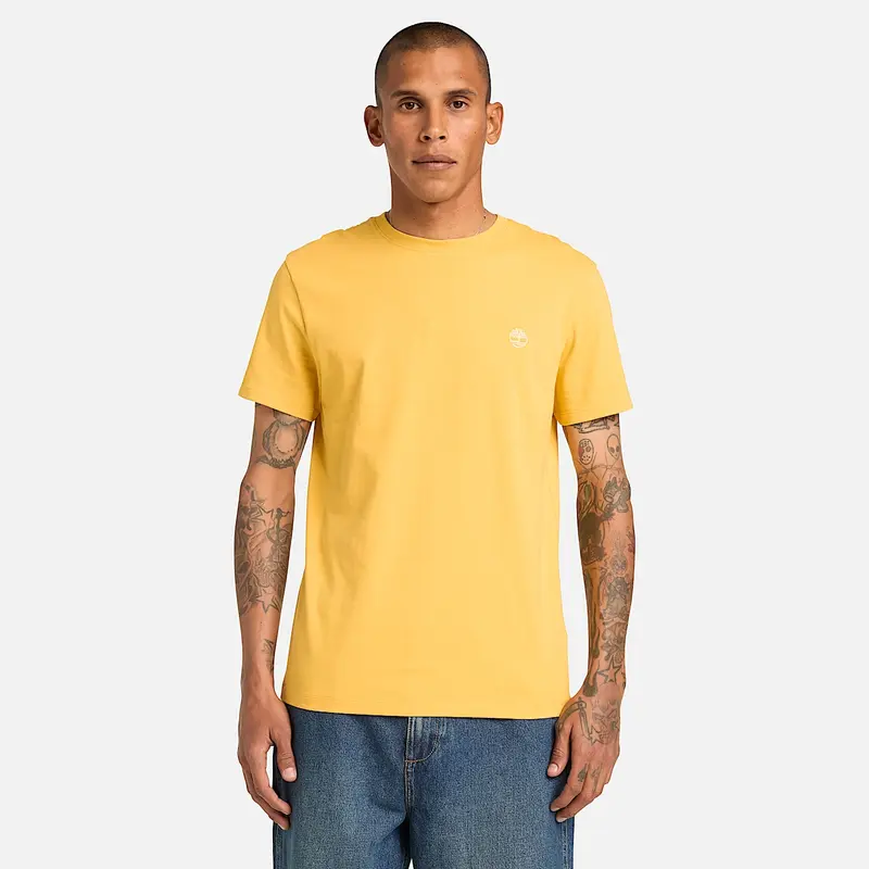 T-Shirt con Logo Frontale / Giallo