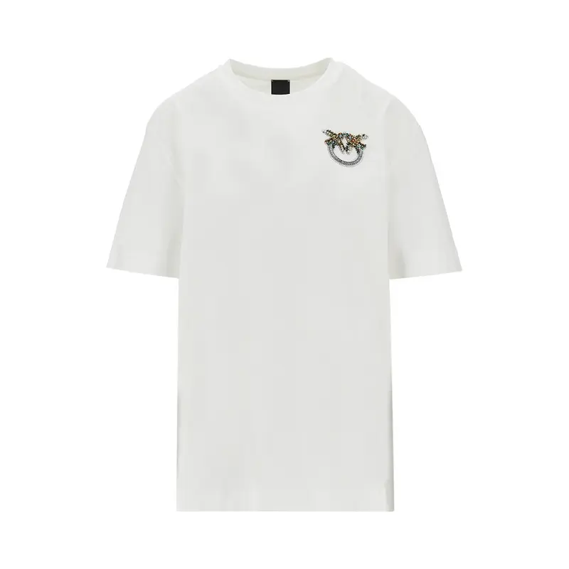 T-shirt con ricamo logo gioiello
