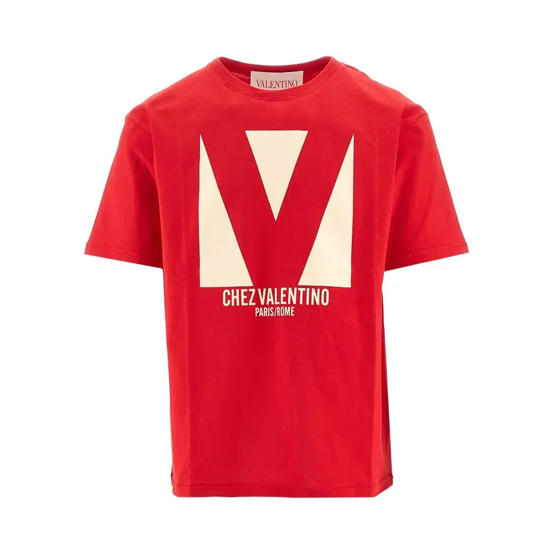 T-shirt con stampa 'Chez Valentino'