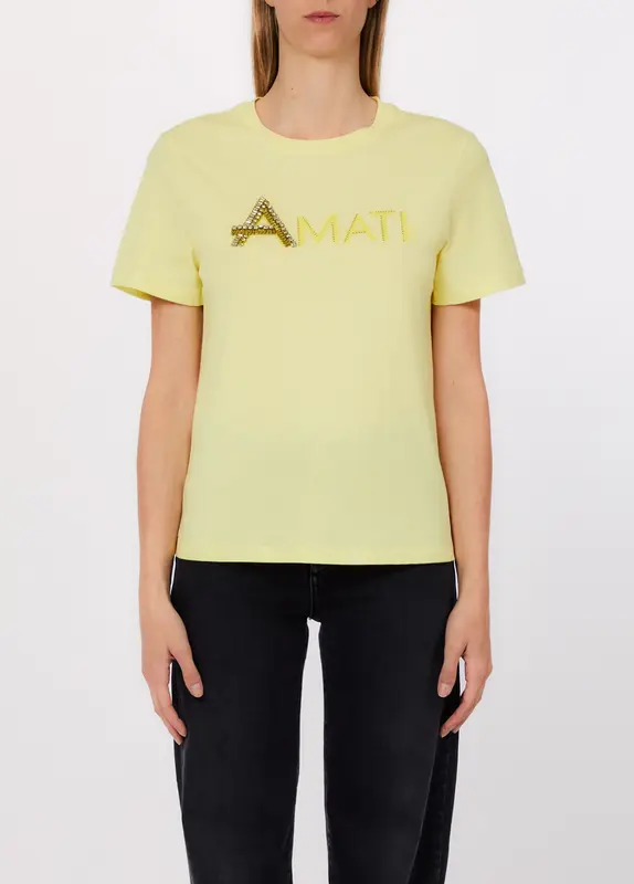 T-Shirt con Stampa / Giallo