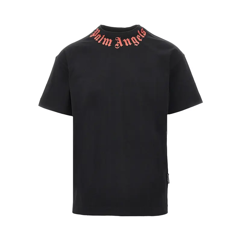 T-shirt con stampa logo sul collo