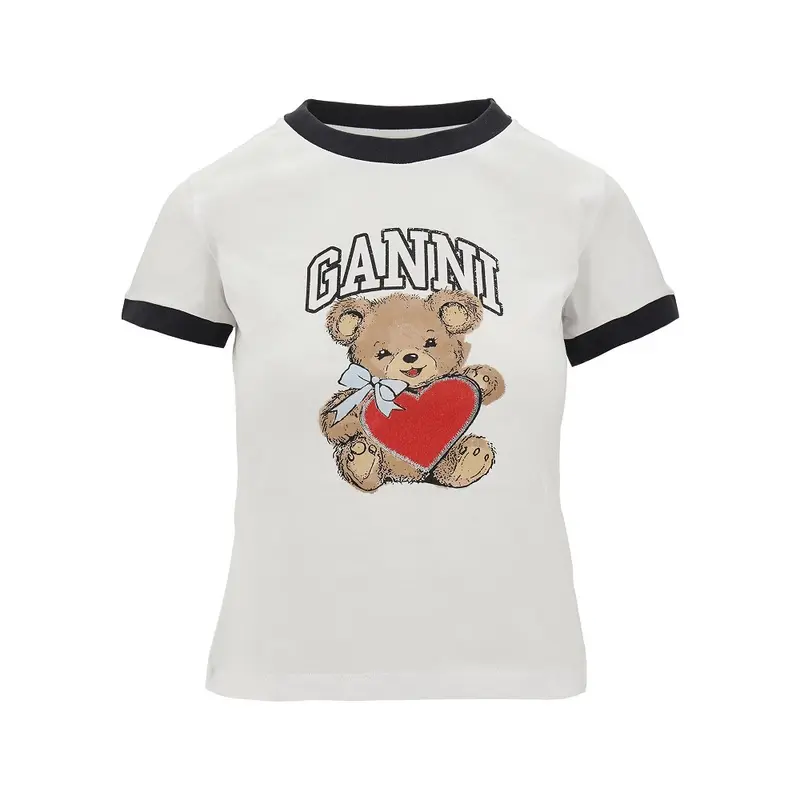 T-shirt in cotone organico con orsetto