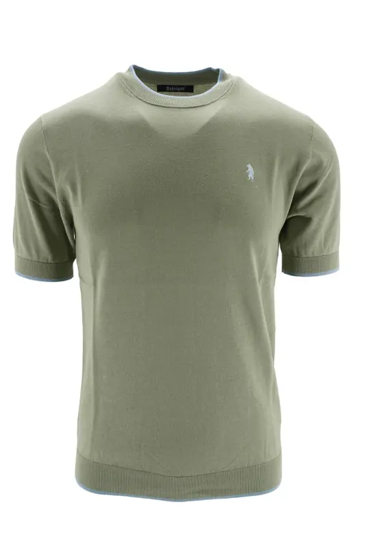 T-Shirt in Filo di Cotone con Logo / Verde