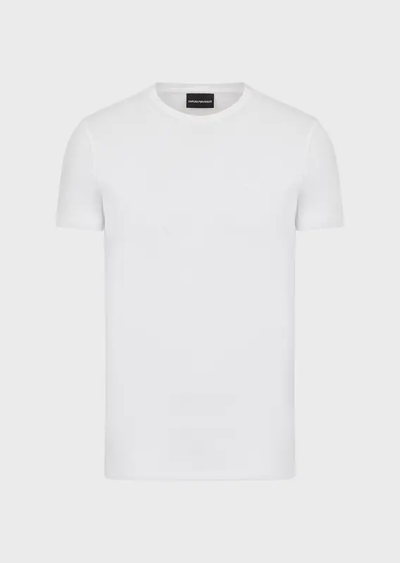 T-Shirt in jersey con mini eagle / Bianco