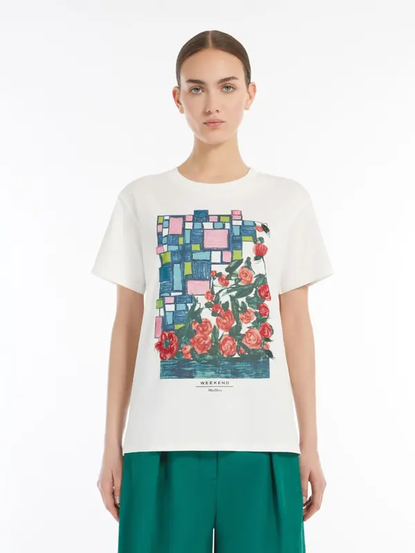 T-Shirt in Jersey di Cotone / Bianco