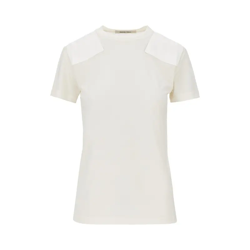 T-shirt in lyocell e cotone con patch