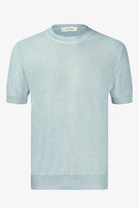 T-Shirt in Maglia Bicolore / Verde