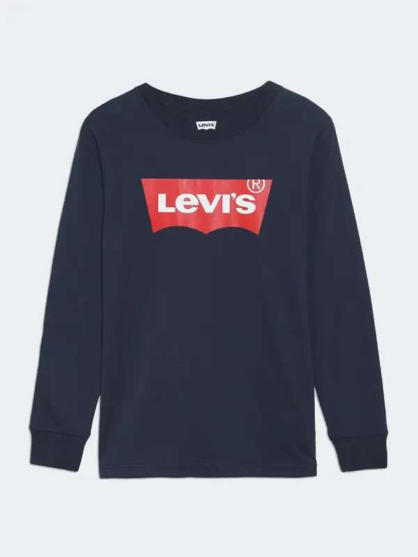 T-shirt in morbido cotone a manica lunga con stampa Logo