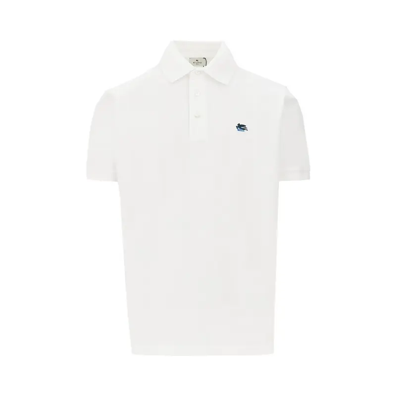 T-shirt in piquet con logo ricamato