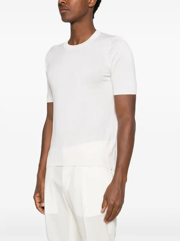 T-Shirt Josh in Seta / Bianco