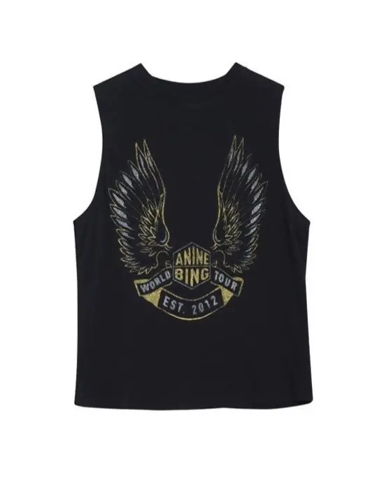 T-shirt Lennon Tee Gold Wings nera
