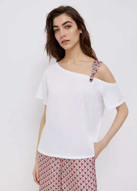 T-Shirt Liu Jo con Spallina / Bianco