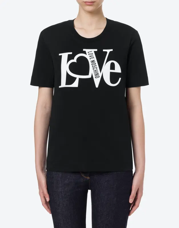 T-Shirt Love Moschino in jersey / Nero