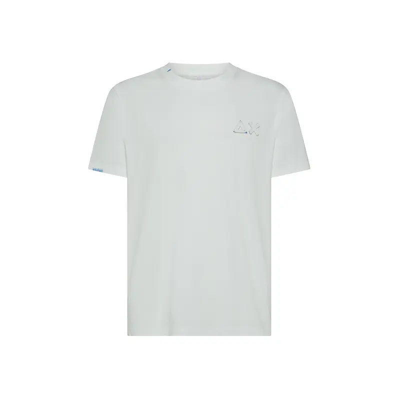 T-Shirt Vintage con Logo Frontale / Bianco
