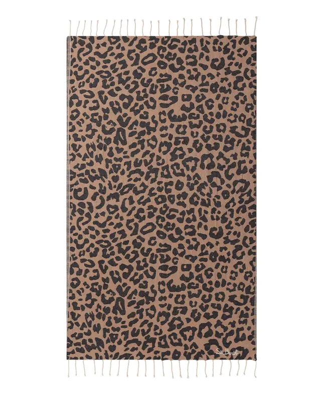 Telo Foutas Leopard jacquard cotone