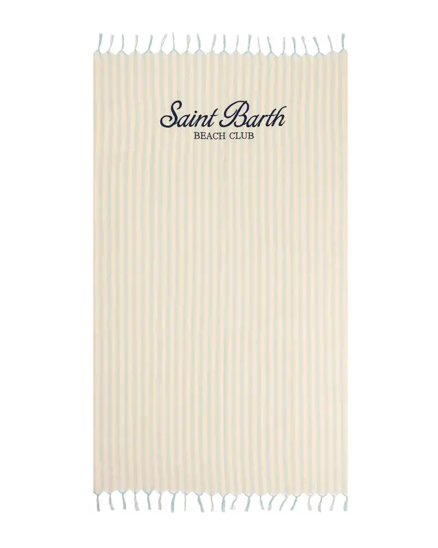 Telo Foutas Light Beach Stripes cotone celeste