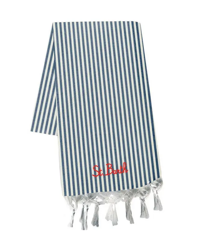 Telo Foutas Light Stripes cotone righe blu