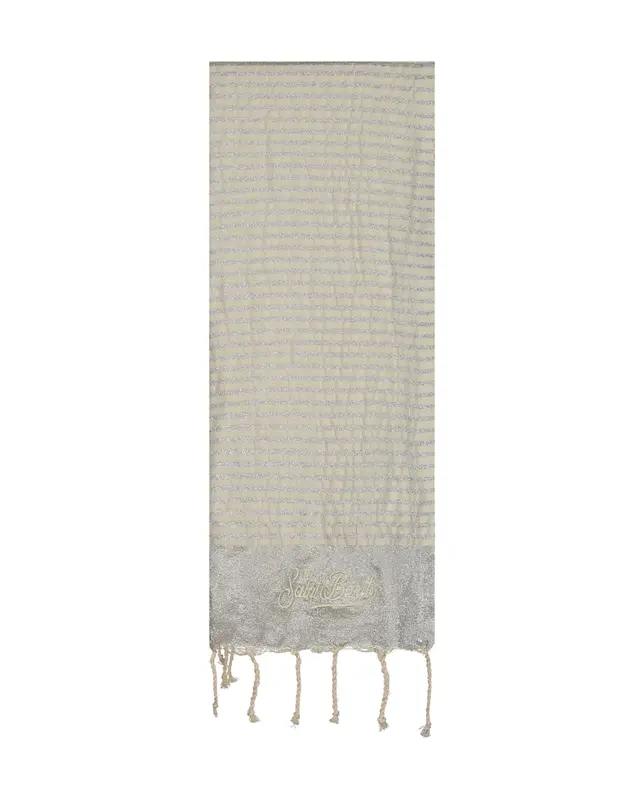 Telo mare Foutas Lurex stripes argento