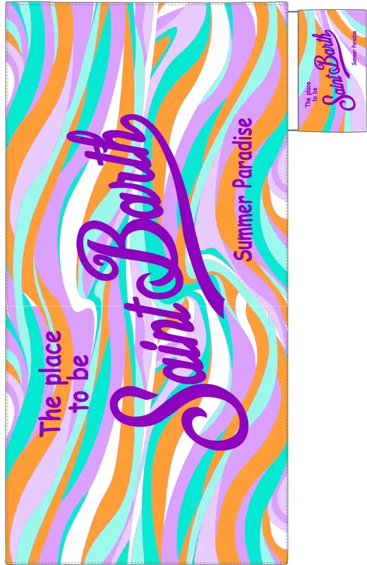 Telo Mare in Microfibra con Logo Mc2 Saint Barth / Multicolor