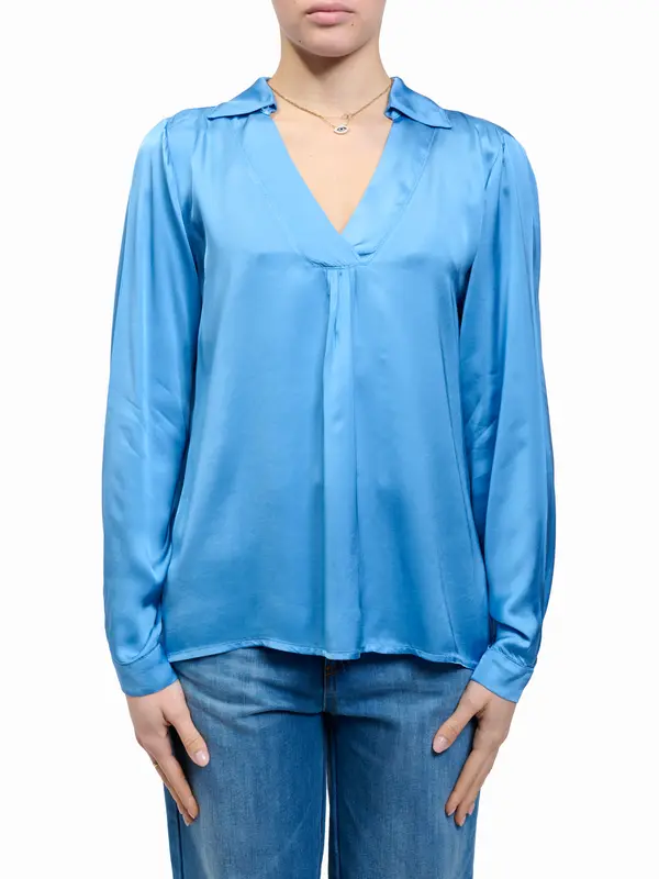 TENSIONE IN - BLUSA SCOLLO A V - AZUL