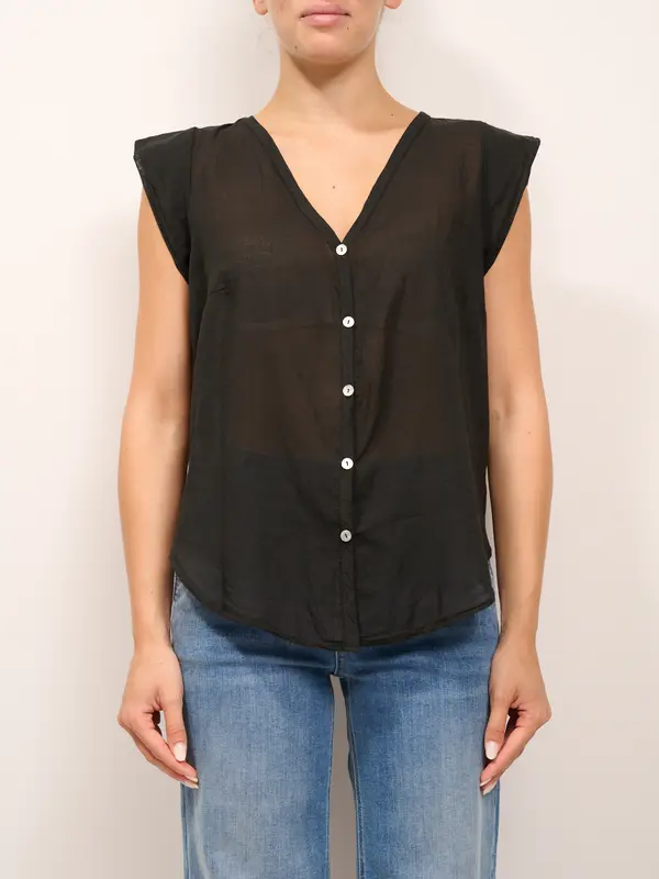 TENSIONE IN - CAMICIA SENZA MANICA VOILE - NERO