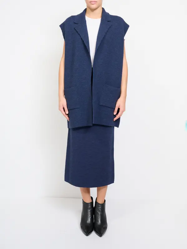 TENSIONE IN - GILET LUNGO TASCA - BLU