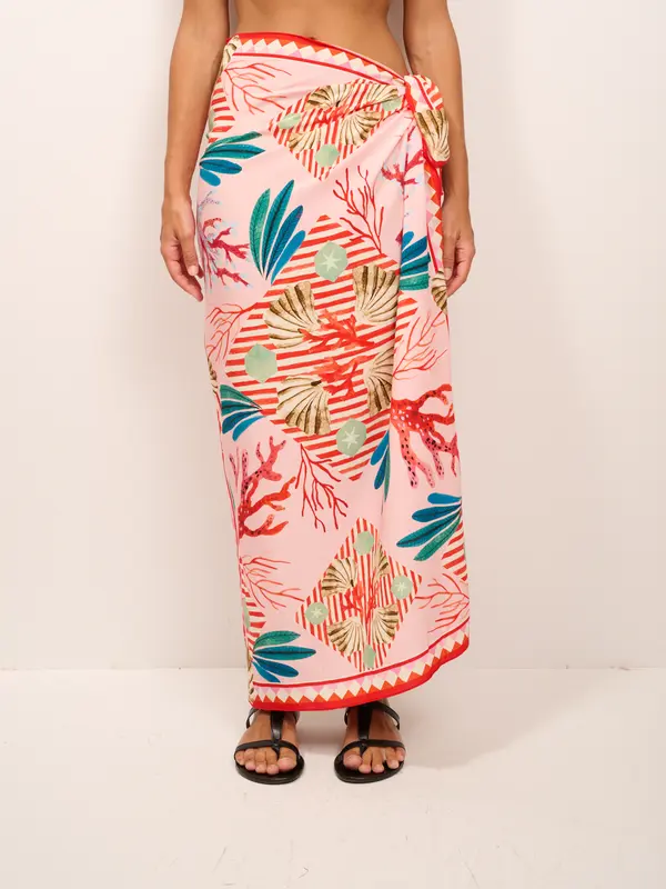 TENSIONE IN - GONNA LUNGA FOULARD - ROSA