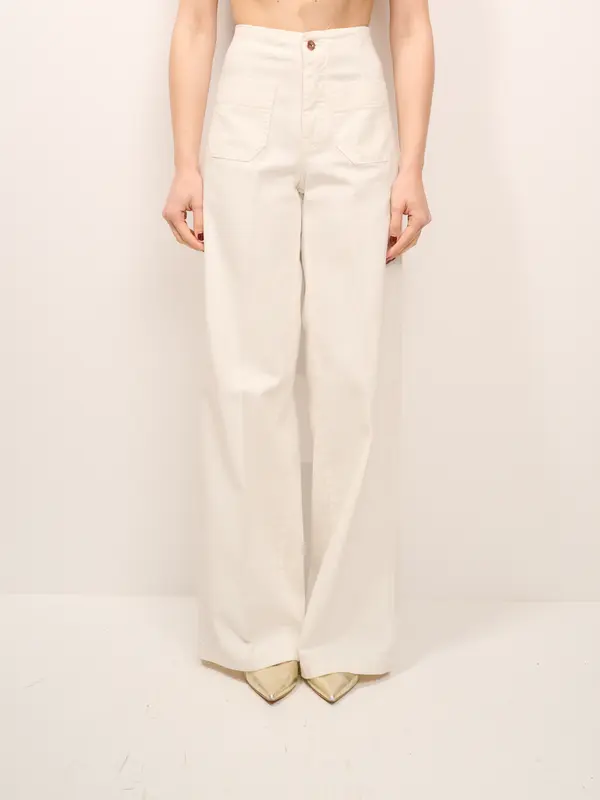 TENSIONE IN - PANTALONE TASCA D V LARGO - PANNA