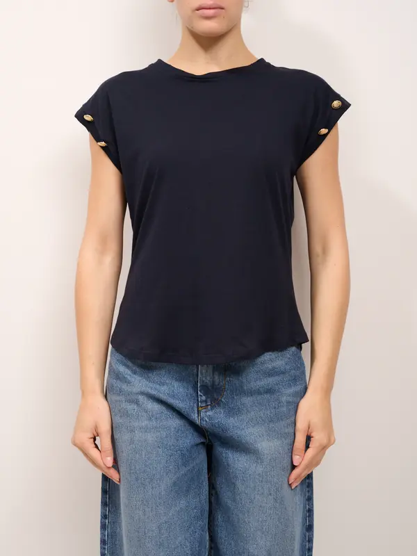 TENSIONE IN - T-SHIRT BOTTONI - BLU