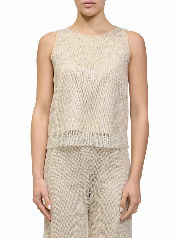 TENSIONE IN - TOP PAILLETTES - BIANCO