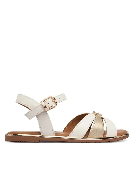 TOMMY HILFIGER SANDALO BIANCO/PLATINO