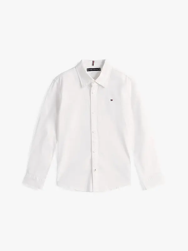 TOMMY HILFIGER SOLID STRETCH POPLIN SHIRT L/S