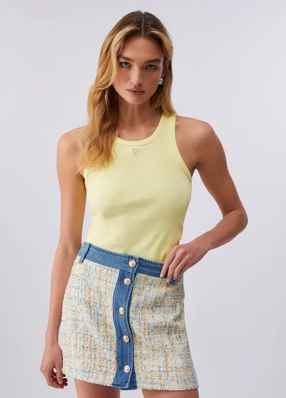 Top con Mini Logo / Giallo