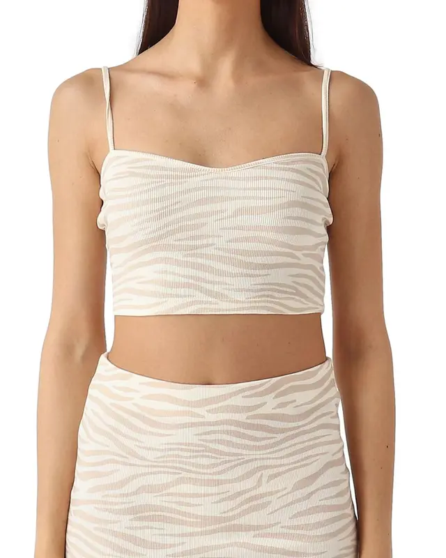 Top Deborah Zebra bianco beige