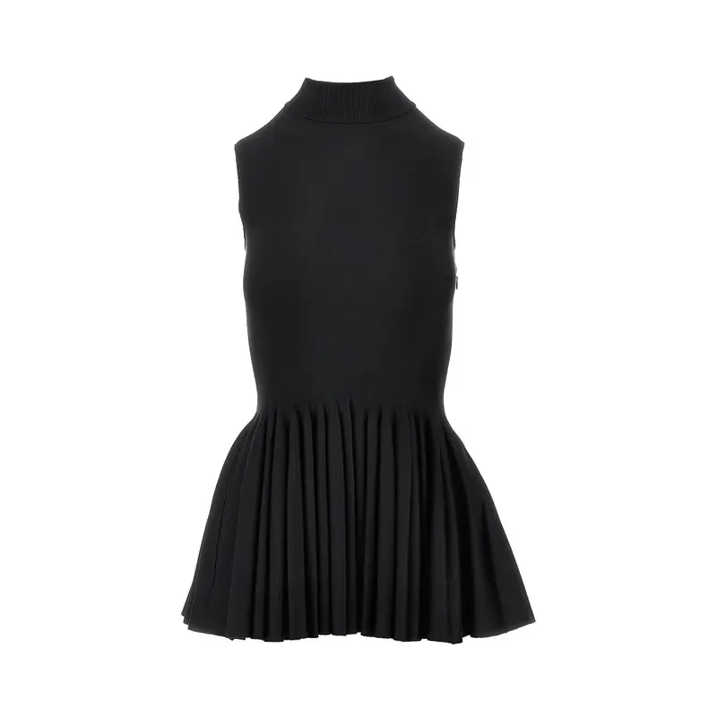 Top in maglia con godet