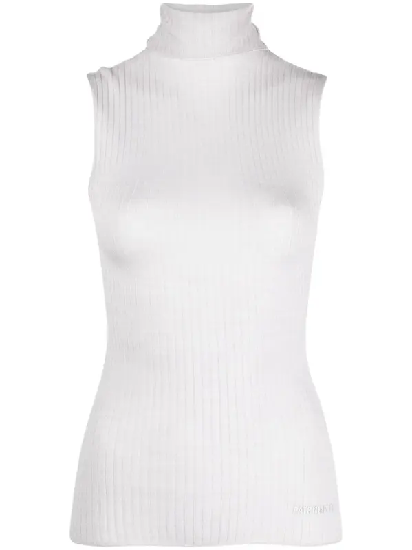 Top Smanicato a Costine / Grigio