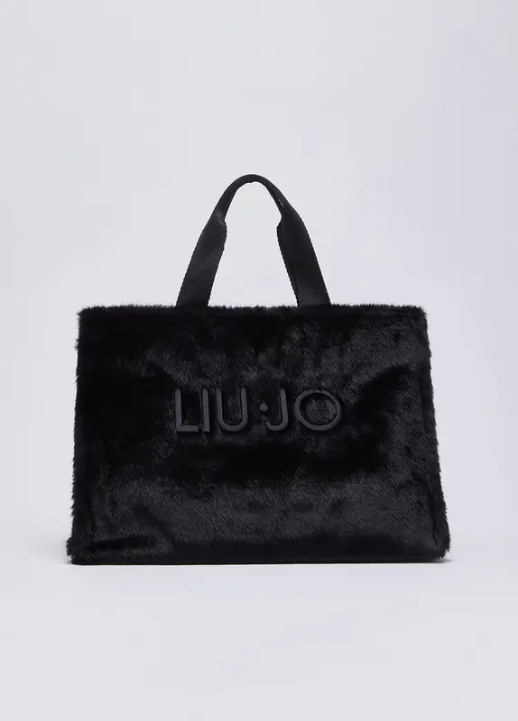 Tote Bag Grande in Teddy / Nero