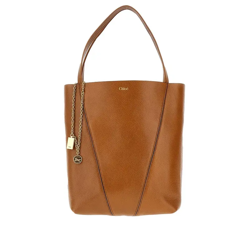 Tote bag 'Spin' media in pelle granata