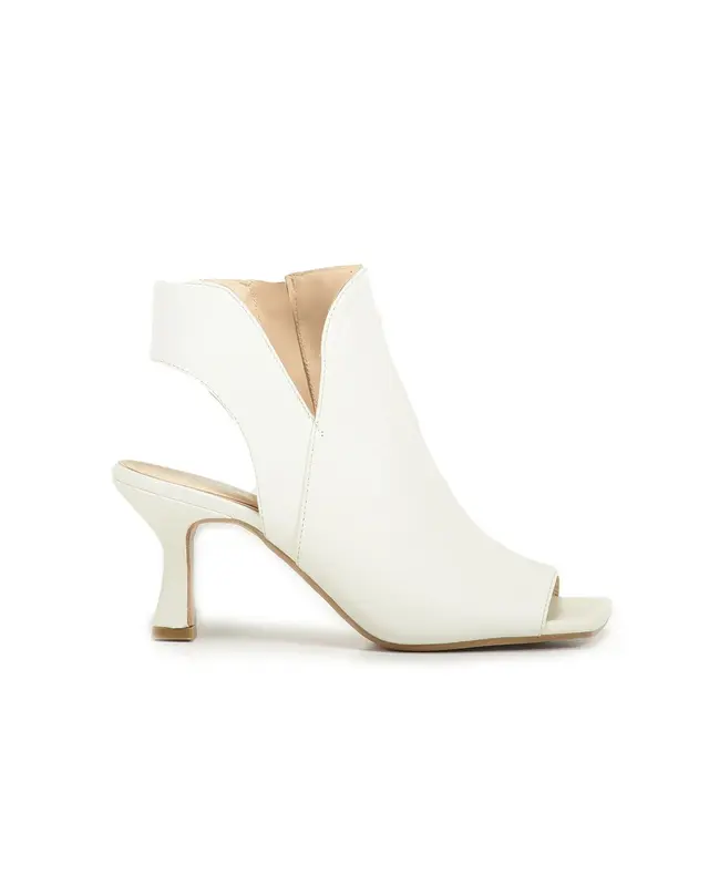 Tronchetto spuntato cut-out nappa crema