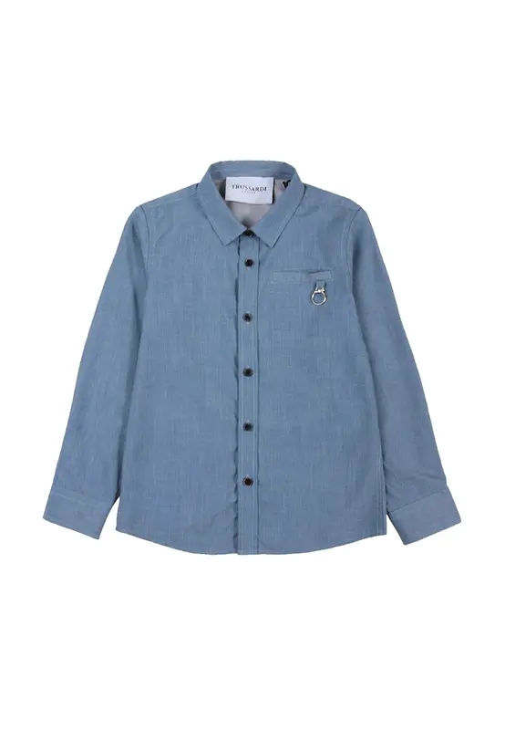 Trussardi Camicia con Tasca e Logo Applicato